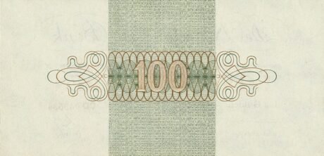 Реверс банкноты 100 гульденов (Нидерланды) 1945 года