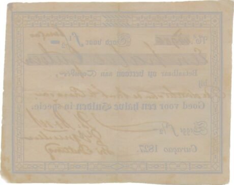 Реверс банкноты 1/2 гульдена (Нидерланды) 1827 года