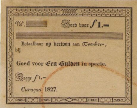 Аверс банкноты 1 гульден (Нидерланды) 1827 года