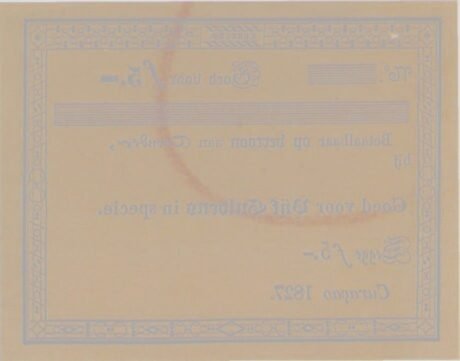 Реверс банкноты 5 гульденов (Нидерланды) 1827 года