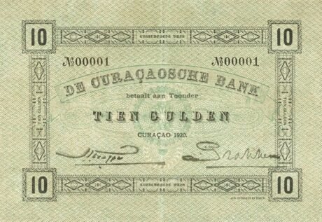 Аверс банкноты 10 guldenów (Holandia) 1918