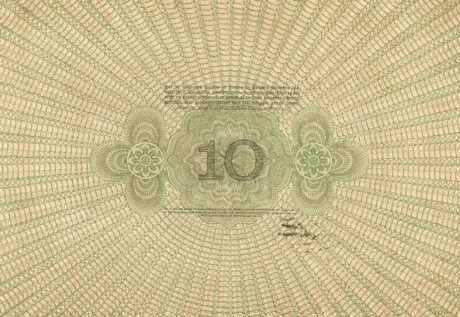 Реверс банкноты 10 guldenów (Holandia) 1918