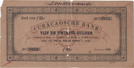 Аверс банкноты 25 гульденов (Нидерланды) 1879 года