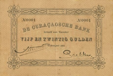 Аверс банкноты 25 guldenów (Holandia) 1918