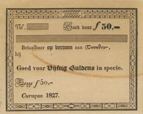 Аверс банкноты 50 гульденов (Нидерланды) 1827 года