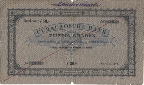 Аверс банкноты 50 guldenów (Holandia) 1879