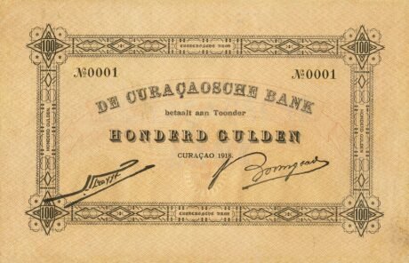 Аверс банкноты 100 гульденов (Нидерланды) 1918 года