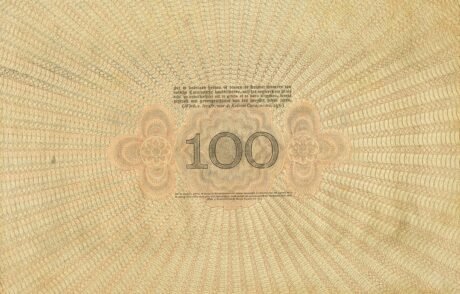 Реверс банкноты 100 гульденов (Нидерланды) 1918 года