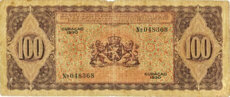 Реверс банкноты 100 гульденов (Нидерланды) 1930 года