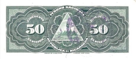 Реверс банкноты 50 сентаво (Никарагуа) 1910 года