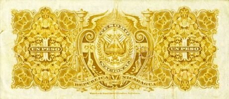 Реверс банкноты 1 песо (Никарагуа) 1900 года