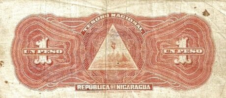Реверс банкноты 1 песо (Никарагуа) 1910 года