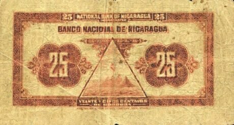 Реверс банкноты 25 centavos (Nikaragua) 1914