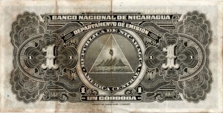Реверс банкноты 1 кордоба (Никарагуа) 1941 года