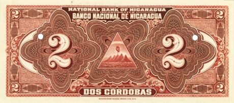 Реверс банкноты 2 Cordoby (Nikaragua) 1914
