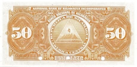 Реверс банкноты 50 кордоб (Никарагуа) 1929 года
