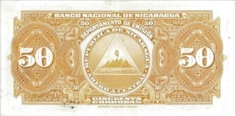 Реверс банкноты 50 cordob (Nikaragua) 1942