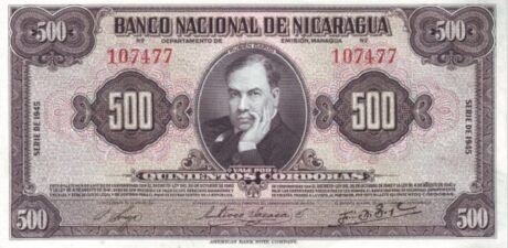 Аверс банкноты 500 cordobów (Nikaragua) 1945