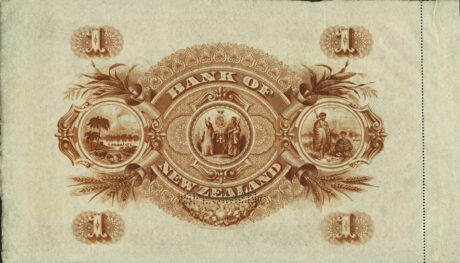 Реверс банкноты 1 funt „Bank Nowej Zelandii” (Nowa Zelandia) 1902
