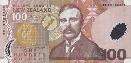 Аверс банкноты 100 долларов (Новая Зеландия) 1999 года