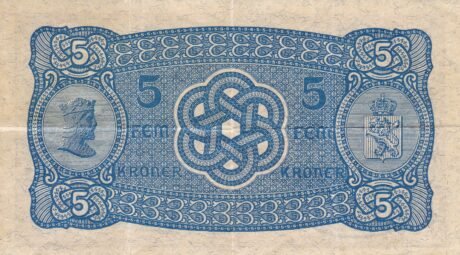 Реверс банкноты 5 крон (Норвегия) 1901 года