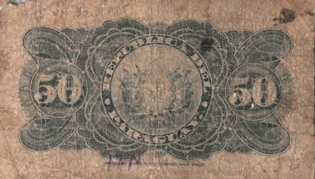 Реверс банкноты 50 сентавос (Парагвай) 1907 года