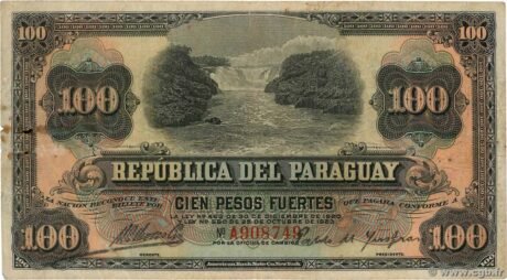 Аверс банкноты 100 песо (Парагвай) 1920 года