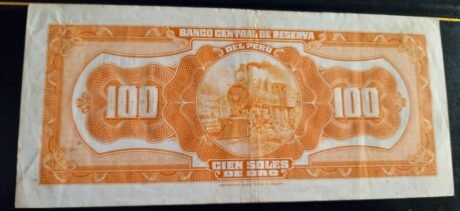 Реверс банкноты 100 złotych soli (Peru) 1941