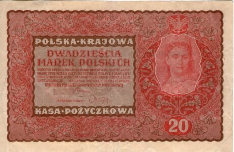Аверс банкноты 20 marek (Polska) 1919