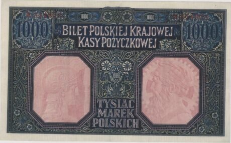 Реверс банкноты 1000 марок (Польша) 1916 года