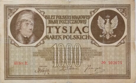 Аверс банкноты 1000 marek (Polska) 1919