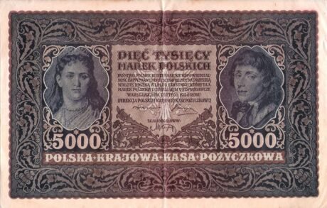 Аверс банкноты 5000 марок (Польша) 1920 года