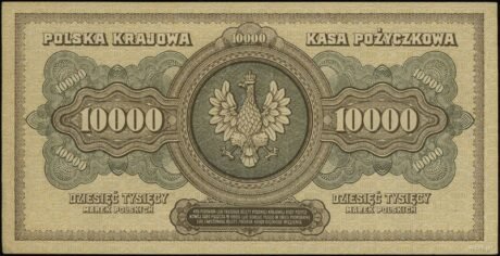 Реверс банкноты 10 000 marek (Polska) 1922