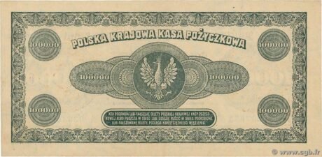 Реверс банкноты 100 000 marek (Polska) 1923