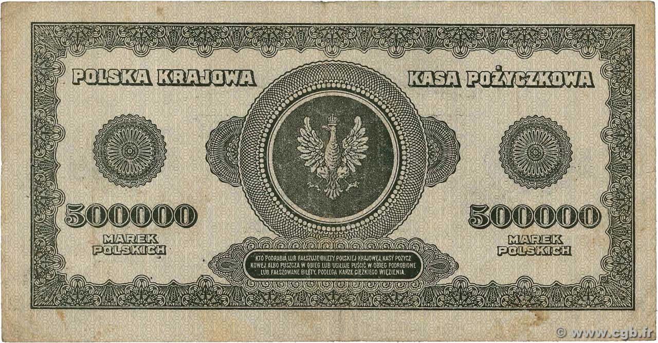 Реверс банкноты 500000 марок (Польша) 1923 года