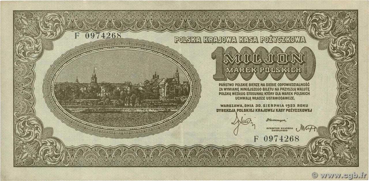 Аверс банкноты 1000000 марок (Польша) 1923 года