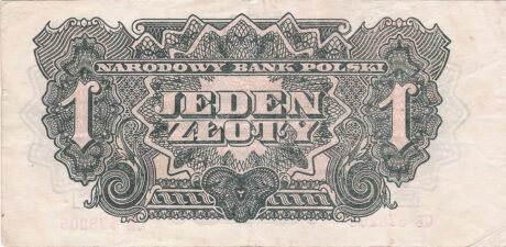 Реверс банкноты 1 złoty (Polska) 1944