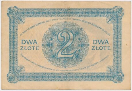Реверс банкноты 2 złote (Polska) 1919
