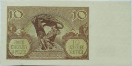 Реверс банкноты 10 злотых 