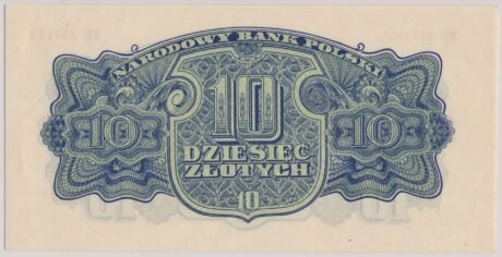 Реверс банкноты 10 złotych (Polska) 1944