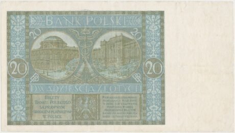Реверс банкноты 20 злотых (Польша) 1926 года