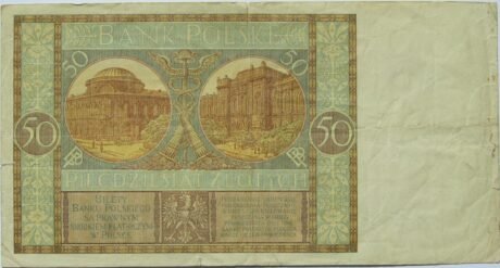 Реверс банкноты 50 злотых (Польша) 1929 года