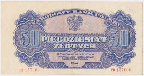 Аверс банкноты 50 злотых (Польша) 1944 года