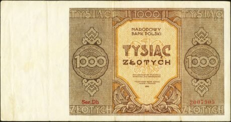 Аверс банкноты 1000 złotych (Polska) 1946