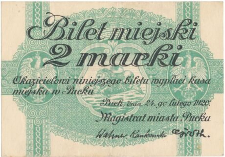 Аверс банкноты 2 марки (Польша) 1920 года