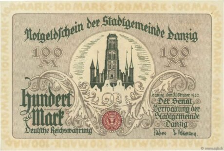 Аверс банкноты 100 marek (Polska) 1922