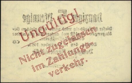 Реверс банкноты 5 пфеннигов «Danziger Zentralkasse» (Польша) 1923 года