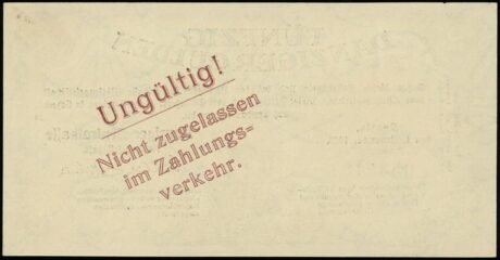 Реверс банкноты 50 guldenów "Danziger Zentralkasse" (Polska) 1923