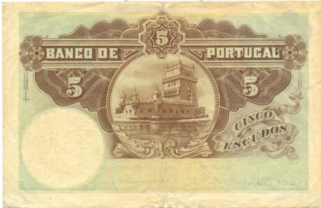 Реверс банкноты 5 escudos (Portugalia) 1913