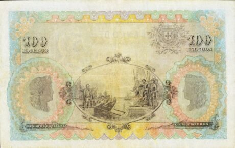 Реверс банкноты 100 эскудо (Португалия) 1918 года